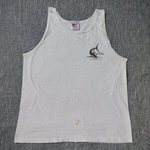 Vintage La‎ Paz Baja Sur Mexico Onieta Tank Top Swordfish Graphic Front Back 90s